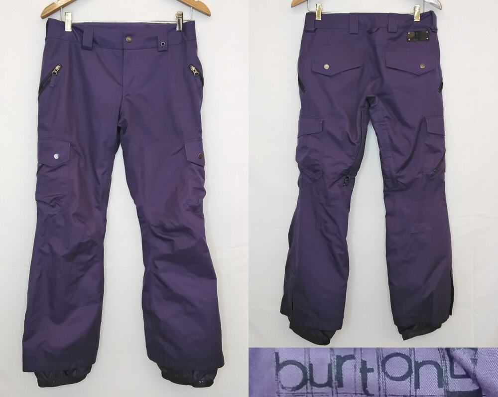 Burton Dryride Ski Pants Women's S Purple Cargo Pockets Waterproof #Z5828